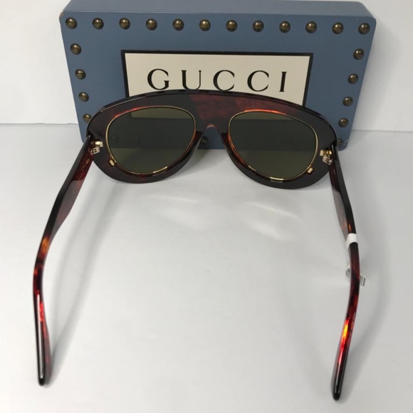 💯 New Original GUCCIAcetate Oversize Sunglasses GG1152S Tortoise - Picture 12 of 17